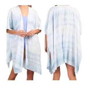 Steve Madden Sky Blue Cloud Tie Dye Cover-up Shrug Wrap One size fit most